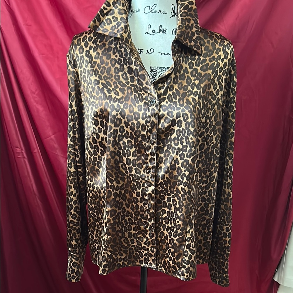 George Brown and Tan Boxy Button Down Shirt